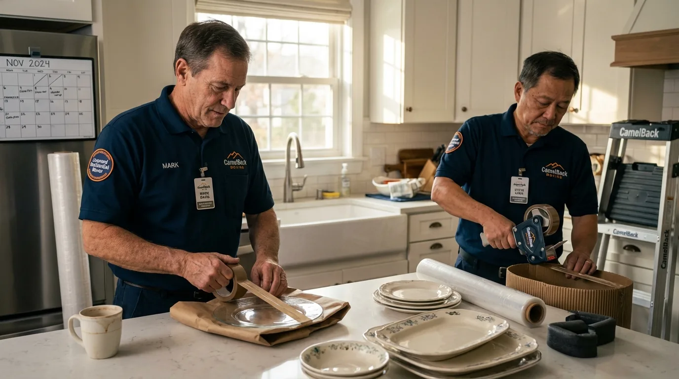 Professional crew packing kitchen dishware in Verona, VA